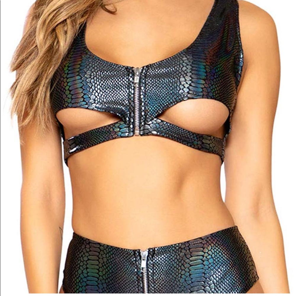 RAVE festival wear Snakeskin cutout outfit